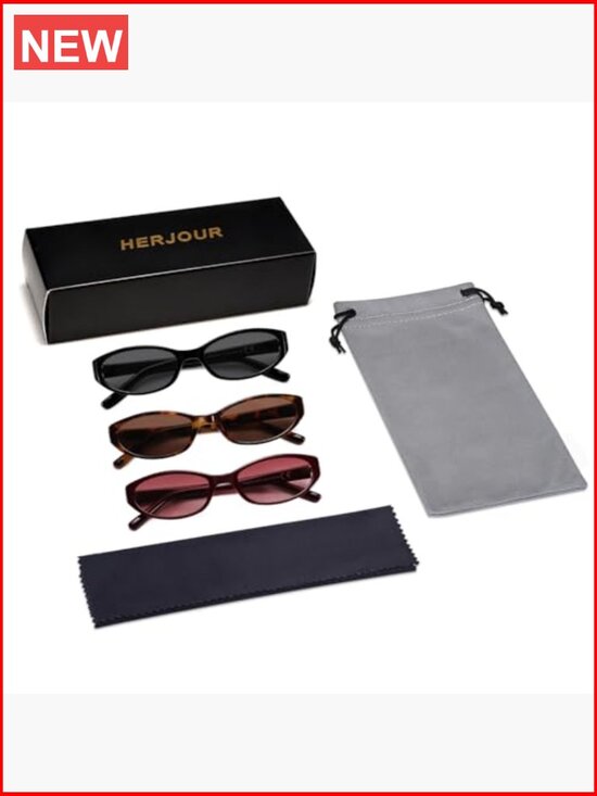 Retro Oval Sunglasses Y2K Narrow Cat Eye with UV Protection main image 5